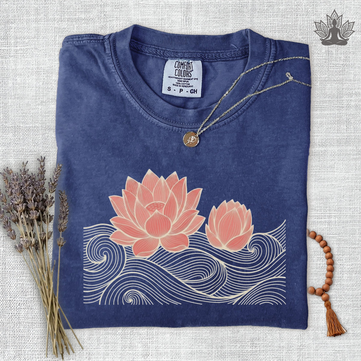 Retro Waves & Lotus in Bloom Comfort Colors Tee