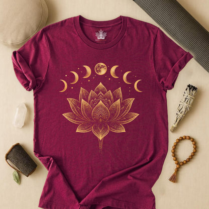 Golden Lotus & Moon Phases Tee