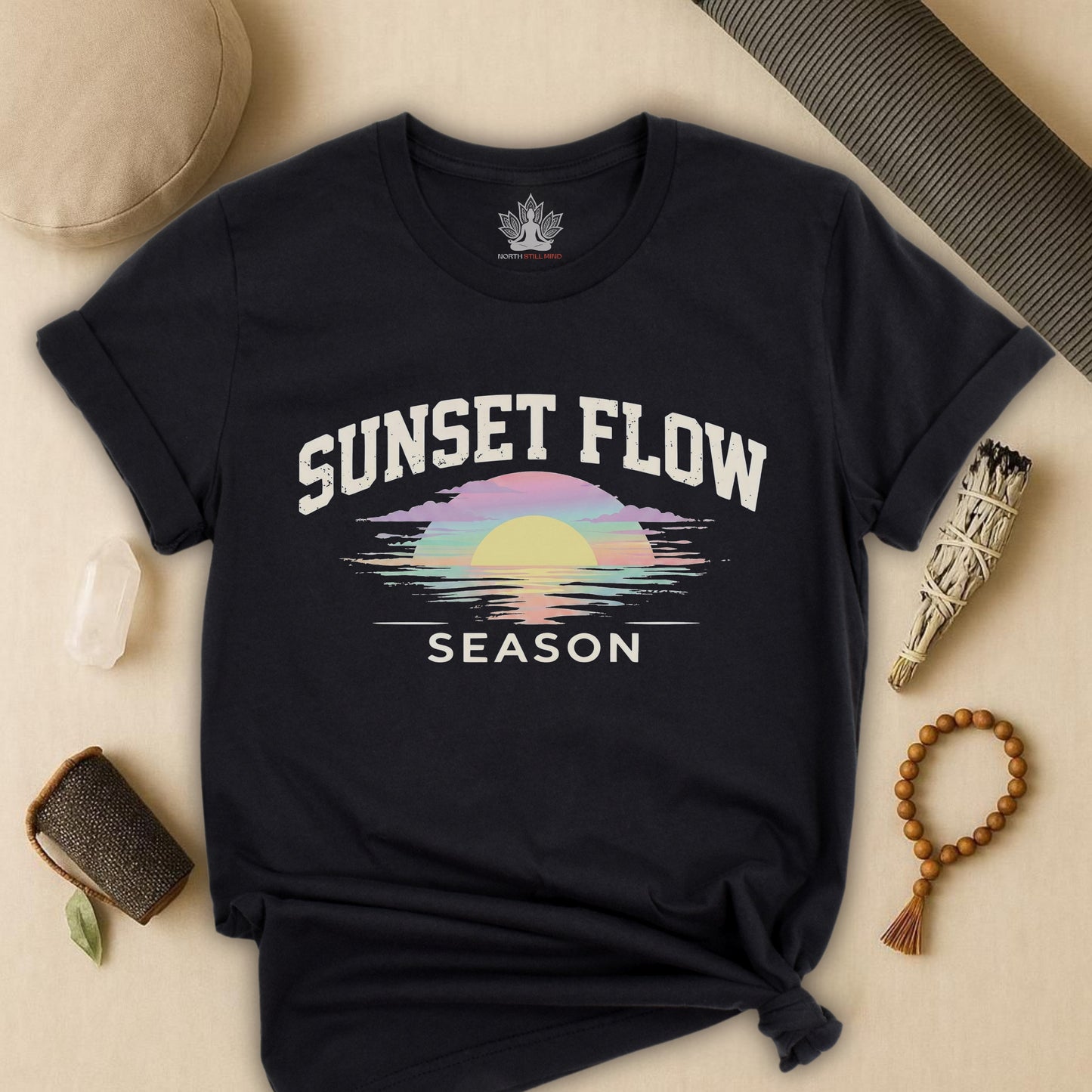 Retro Pastel Sunset Flow Season Tee