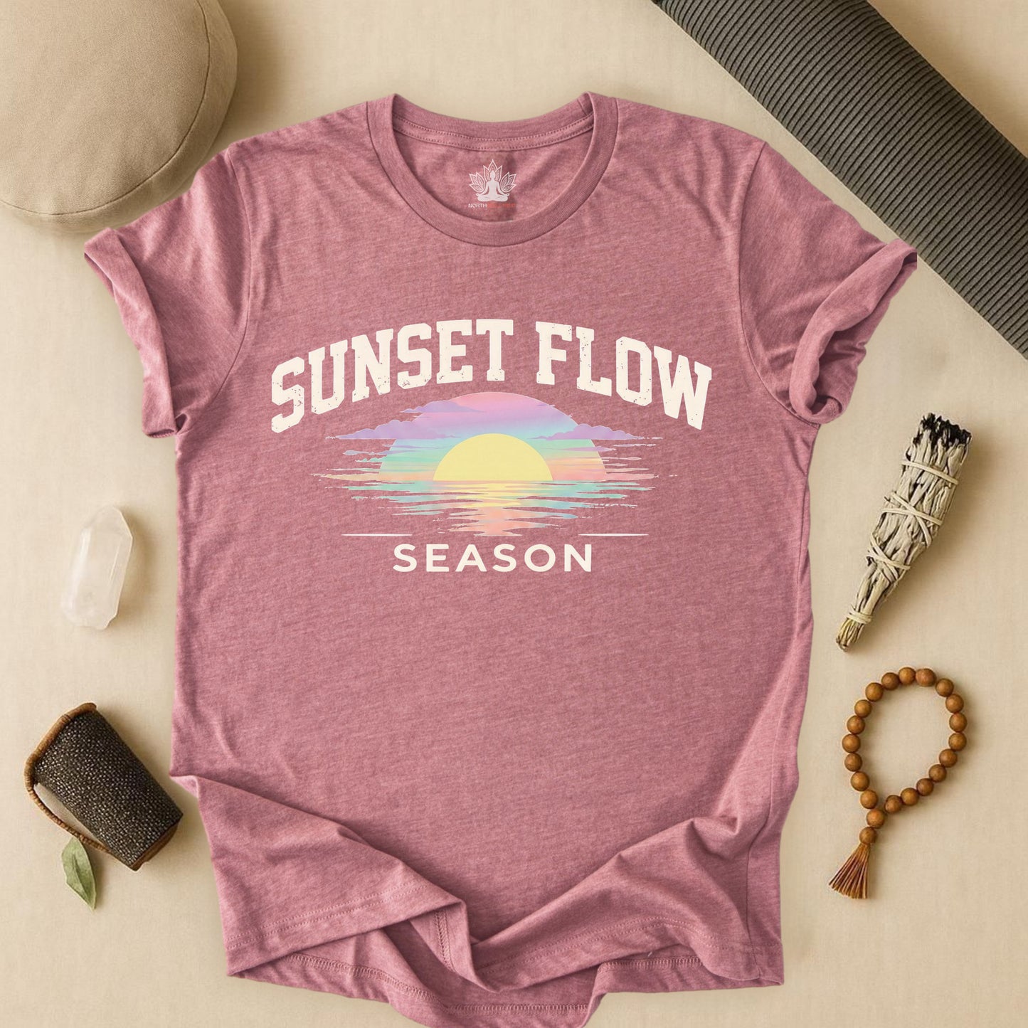 Retro Pastel Sunset Flow Season Tee