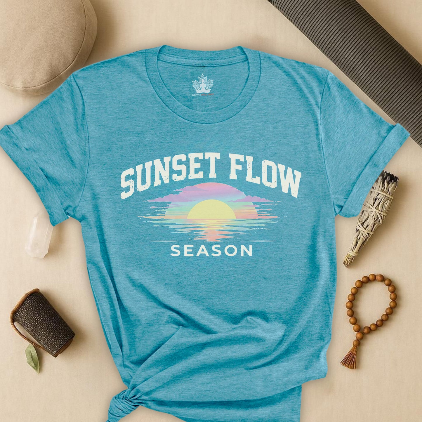 Retro Pastel Sunset Flow Season Tee