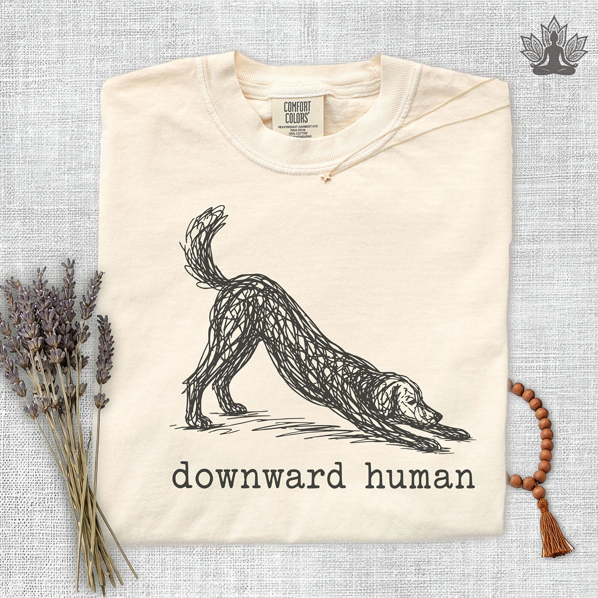 Line Art Downward Human Comfort Colors® Tee