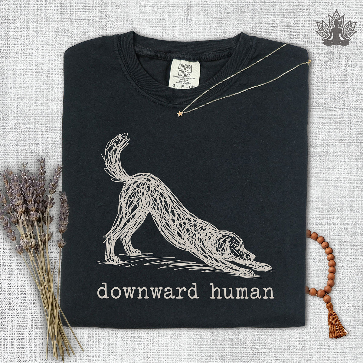 Line Art Downward Human Comfort Colors® Tee
