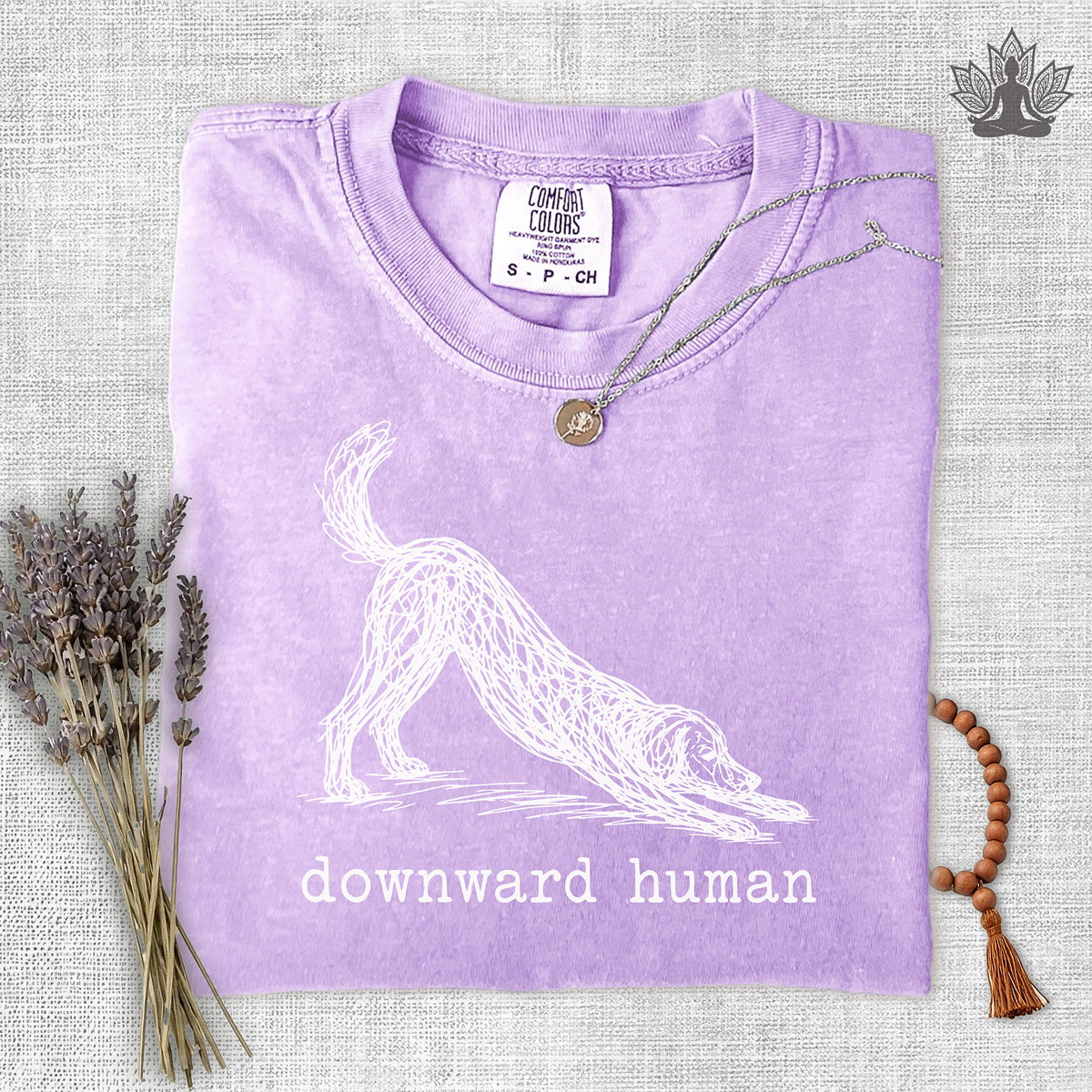 Line Art Downward Human Comfort Colors® Tee