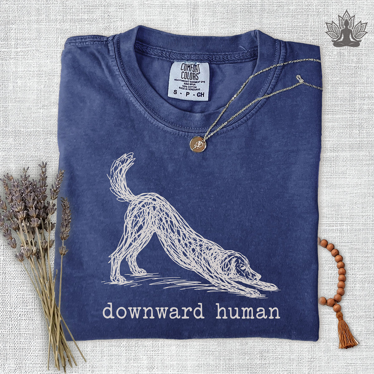 Line Art Downward Human Comfort Colors® Tee