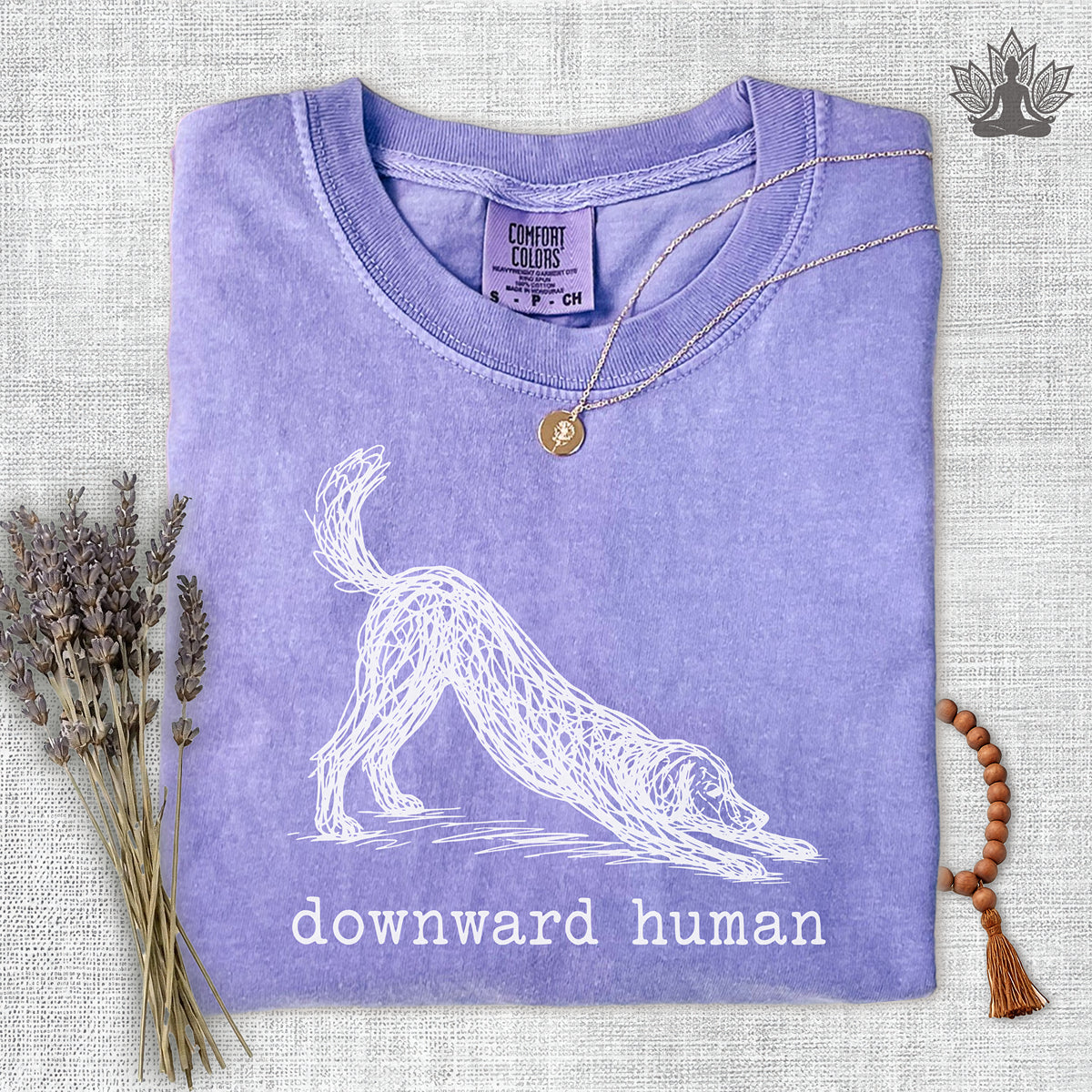 Line Art Downward Human Comfort Colors® Tee