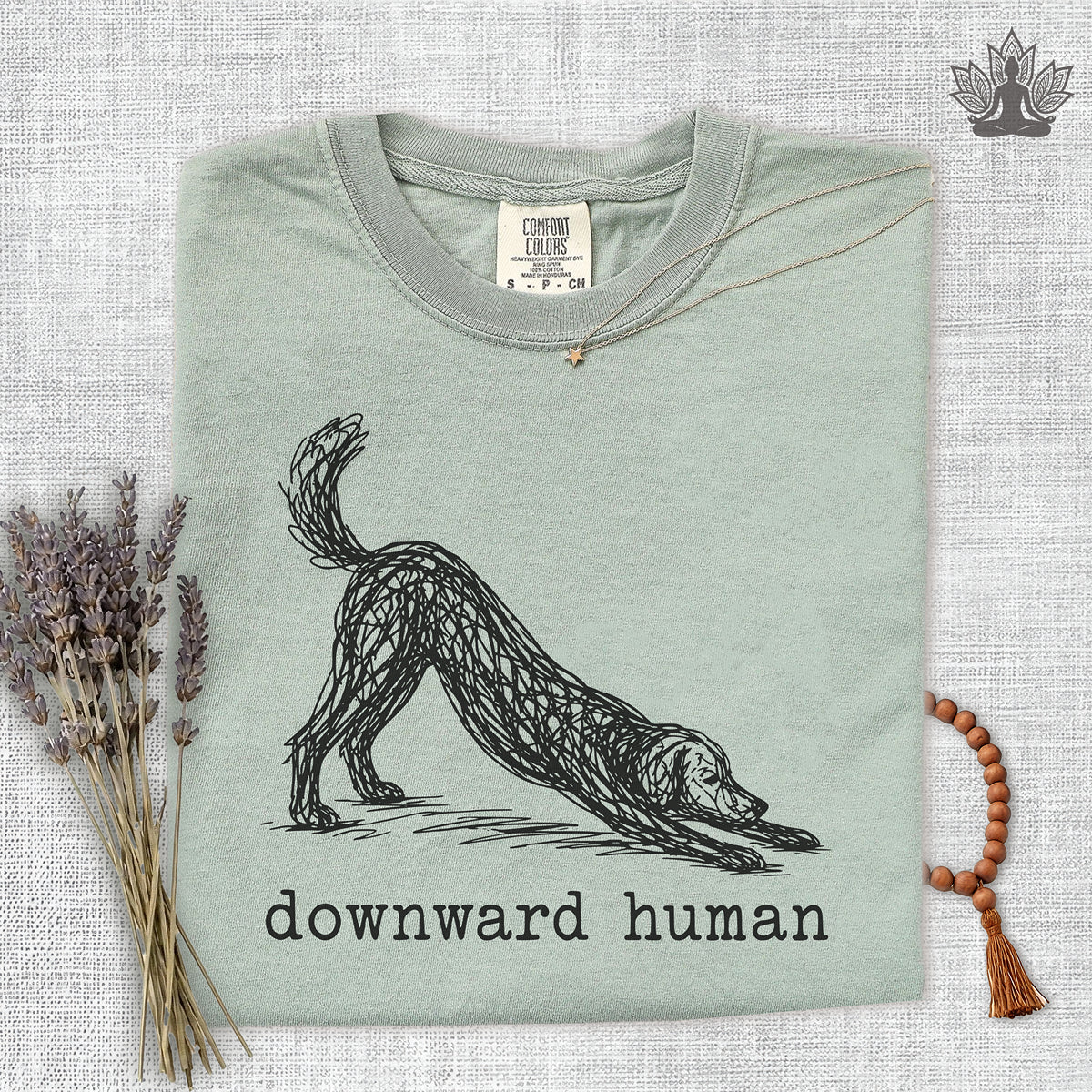 Line Art Downward Human Comfort Colors® Tee