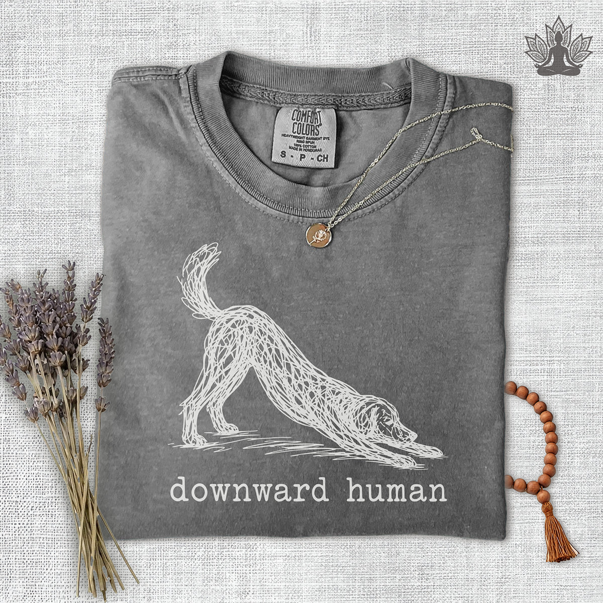 Line Art Downward Human Comfort Colors® Tee
