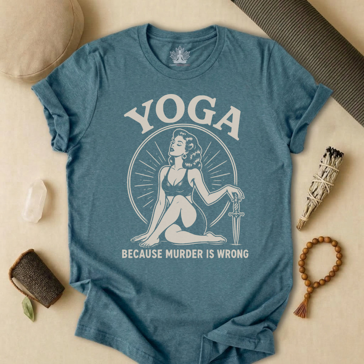 Yoga Because Murder Is Wrong Vintage Tee