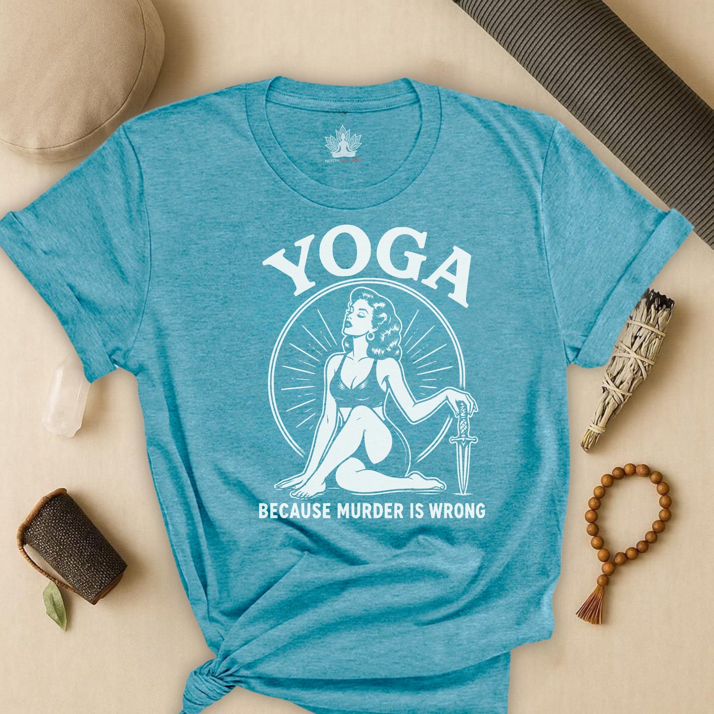 Yoga Because Murder Is Wrong Vintage Tee