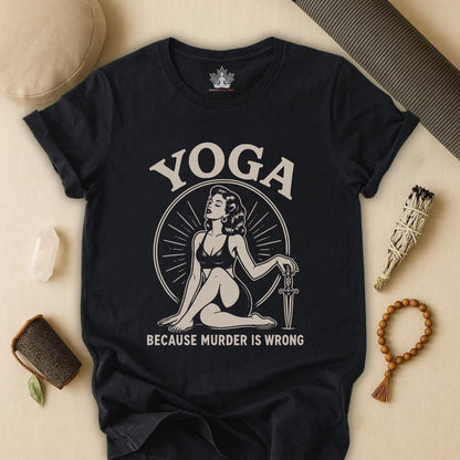 Yoga Because Murder Is Wrong Vintage Tee