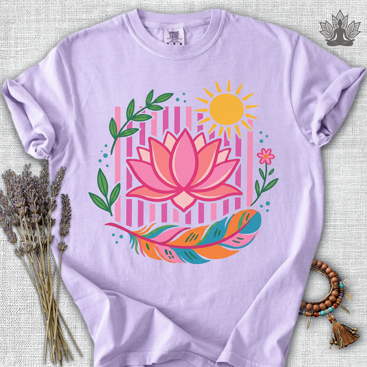 Sunlit Lotus Feather Comfort Colors® Tee