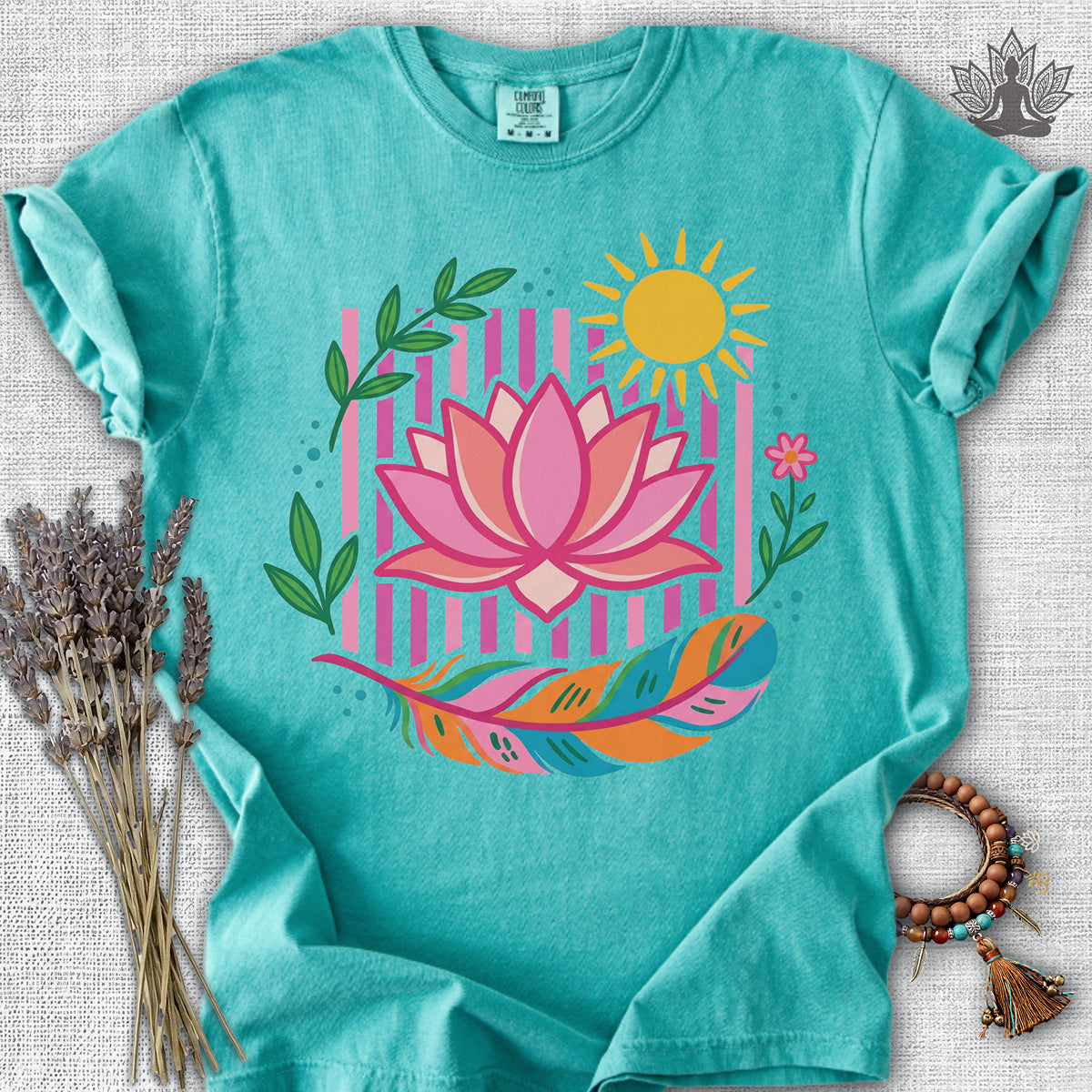 Sunlit Lotus Feather Comfort Colors® Tee