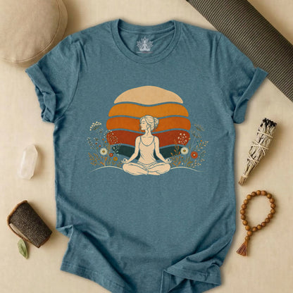 Retro Sunset Meditation Tee