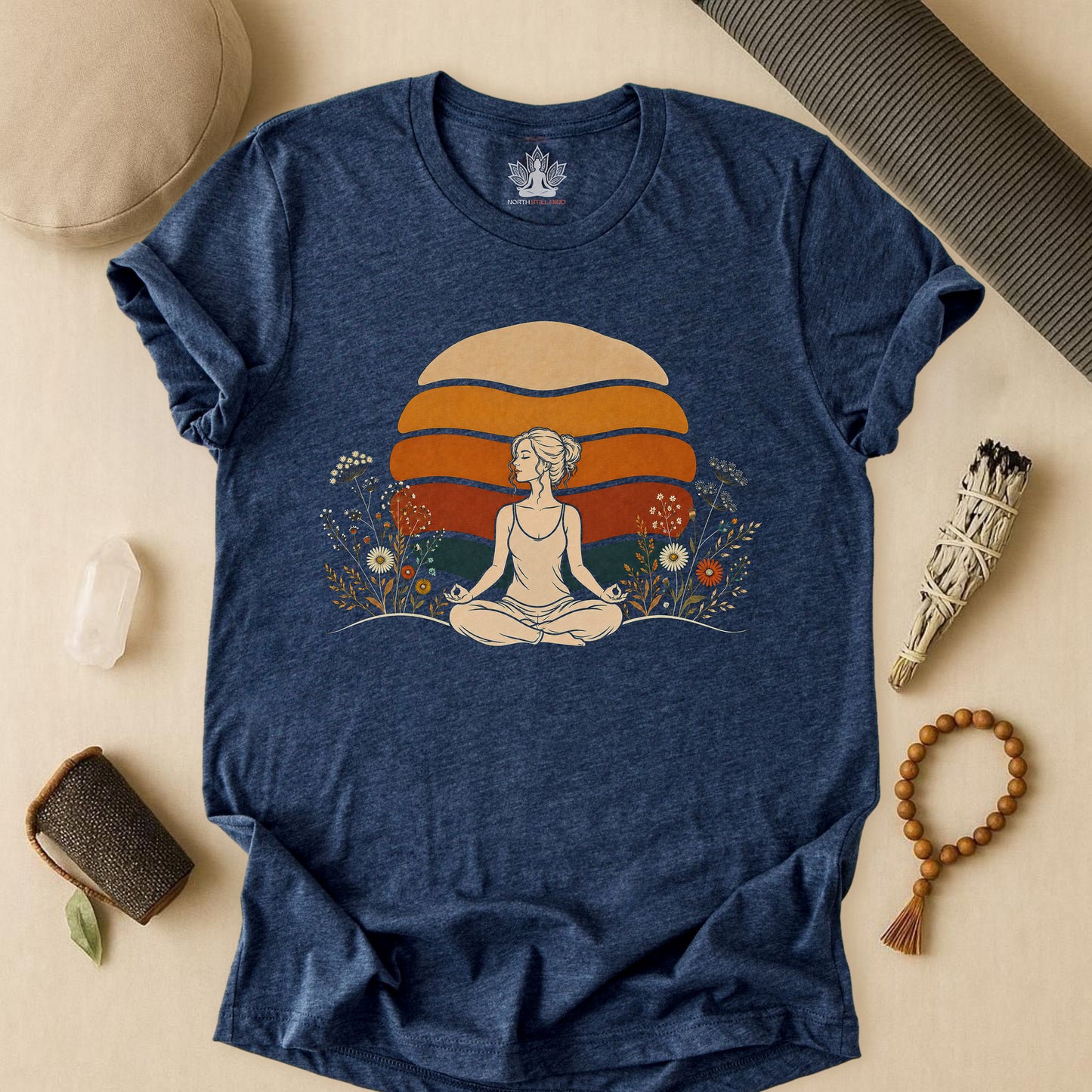 Retro Sunset Meditation Tee