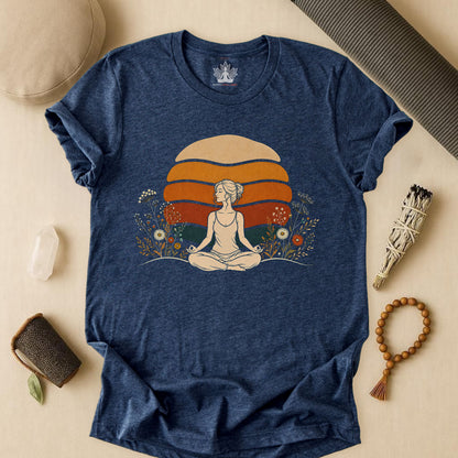 Retro Sunset Meditation Tee