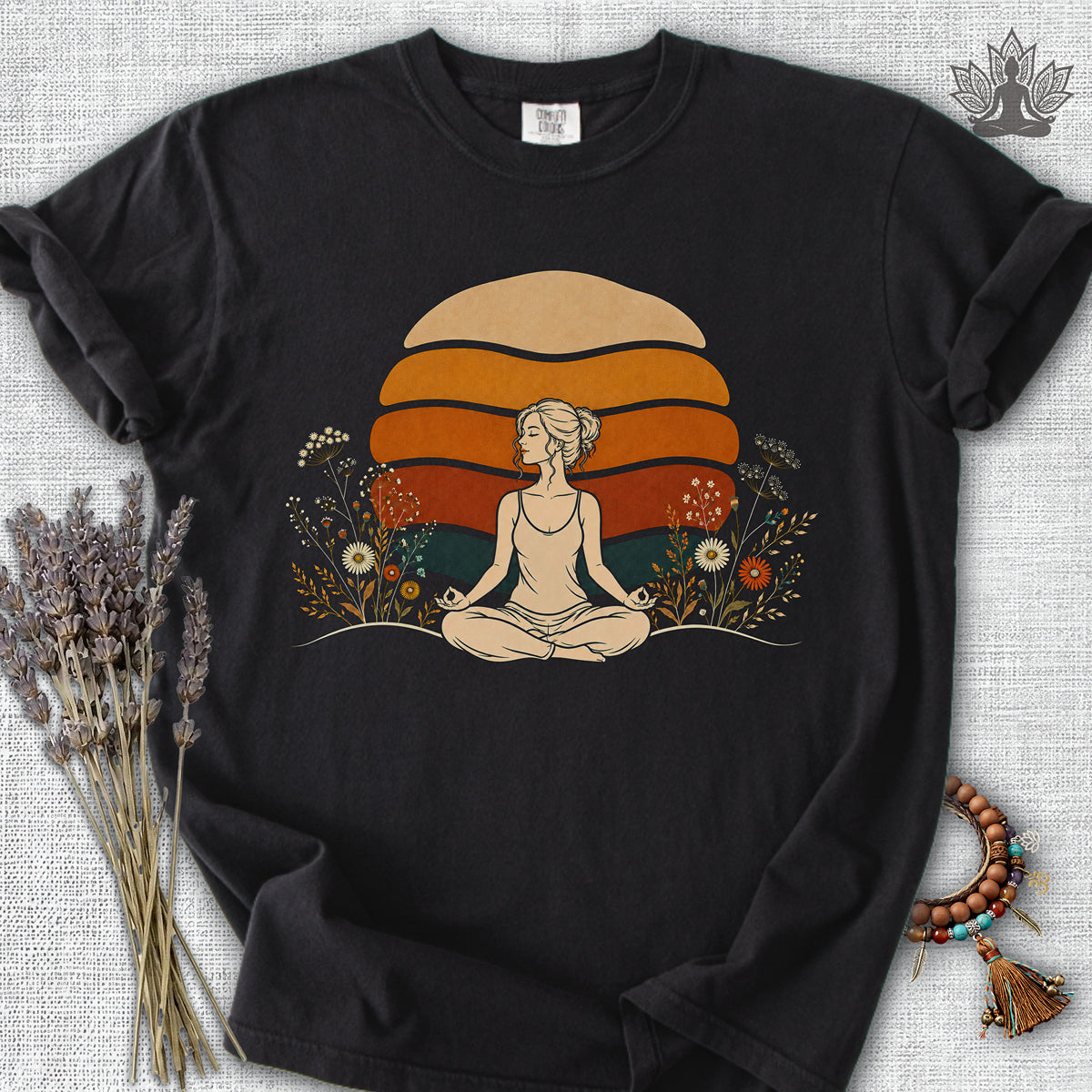 Retro Sunset Meditation Comfort Colors® Tee