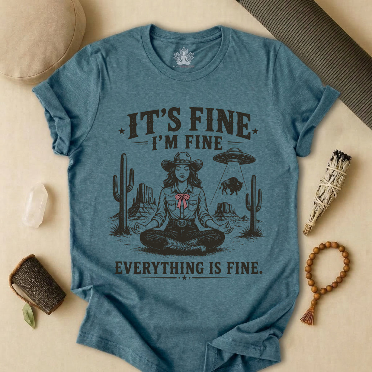 Everything Is Fine Cowgirl UFO Tee