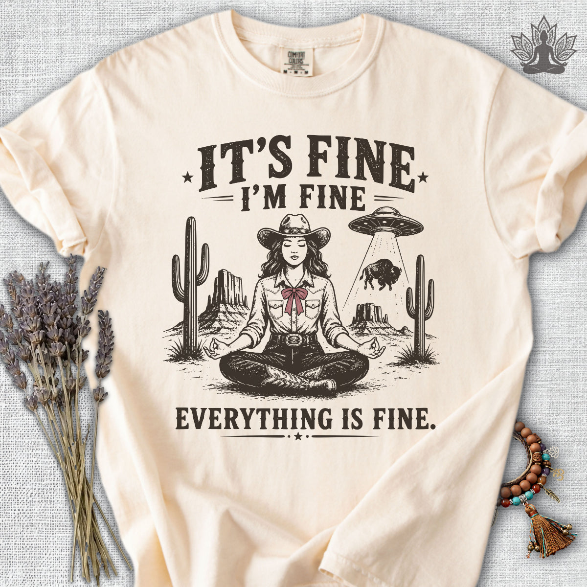 Everything Is Fine Cowgirl UFO Comfort Colors® Tee