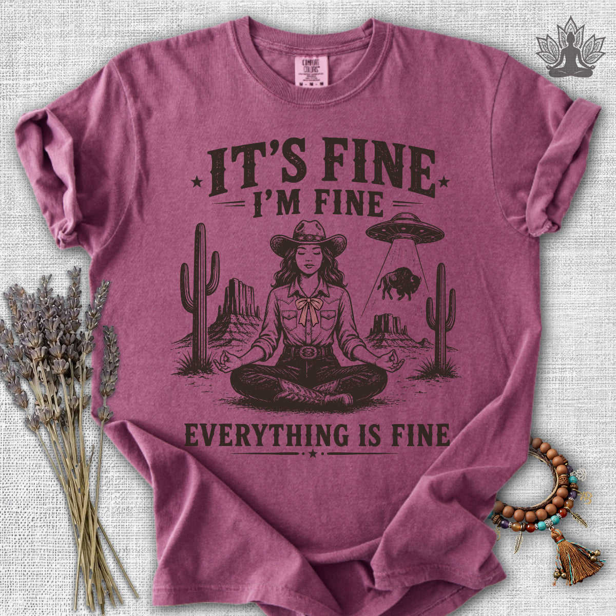 Everything Is Fine Cowgirl UFO Comfort Colors® Tee