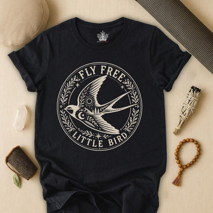 Fly Free, Little Bird Badge Tee