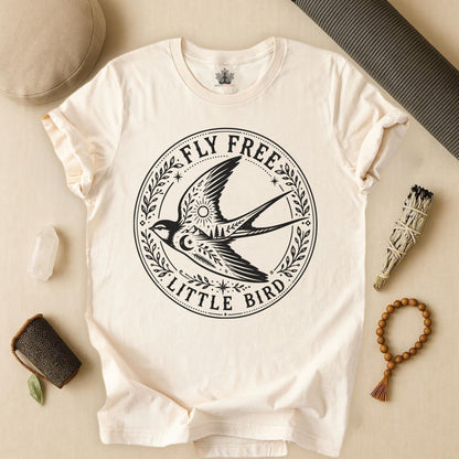 Fly Free, Little Bird Badge Tee