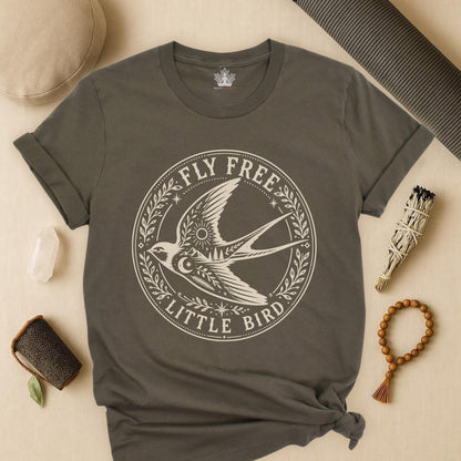 Fly Free, Little Bird Badge Tee