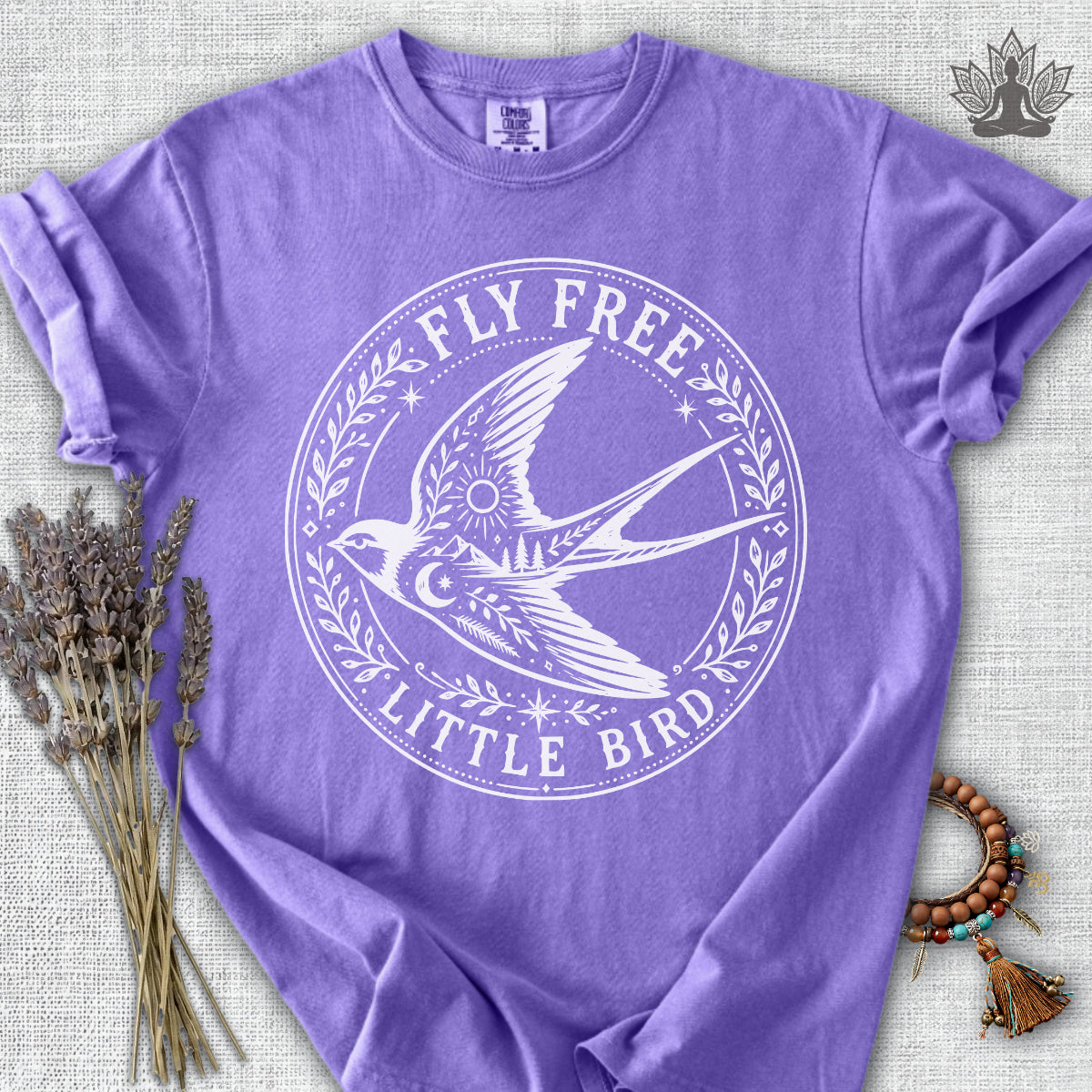 Fly Free, Little Bird Badge Comfort Colors® Tee