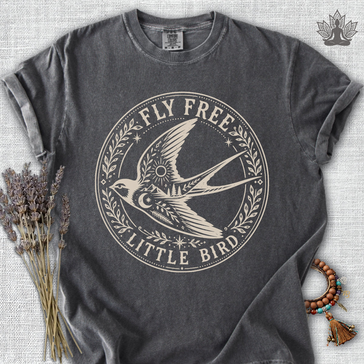 Fly Free, Little Bird Badge Comfort Colors® Tee