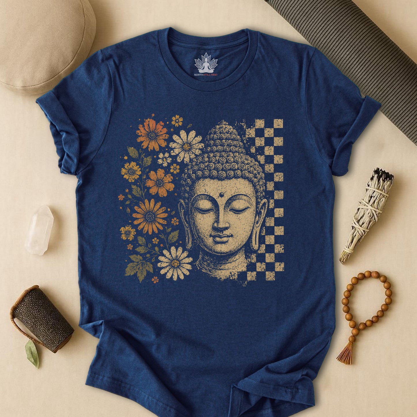 Retro Buddha & Flowers Tee