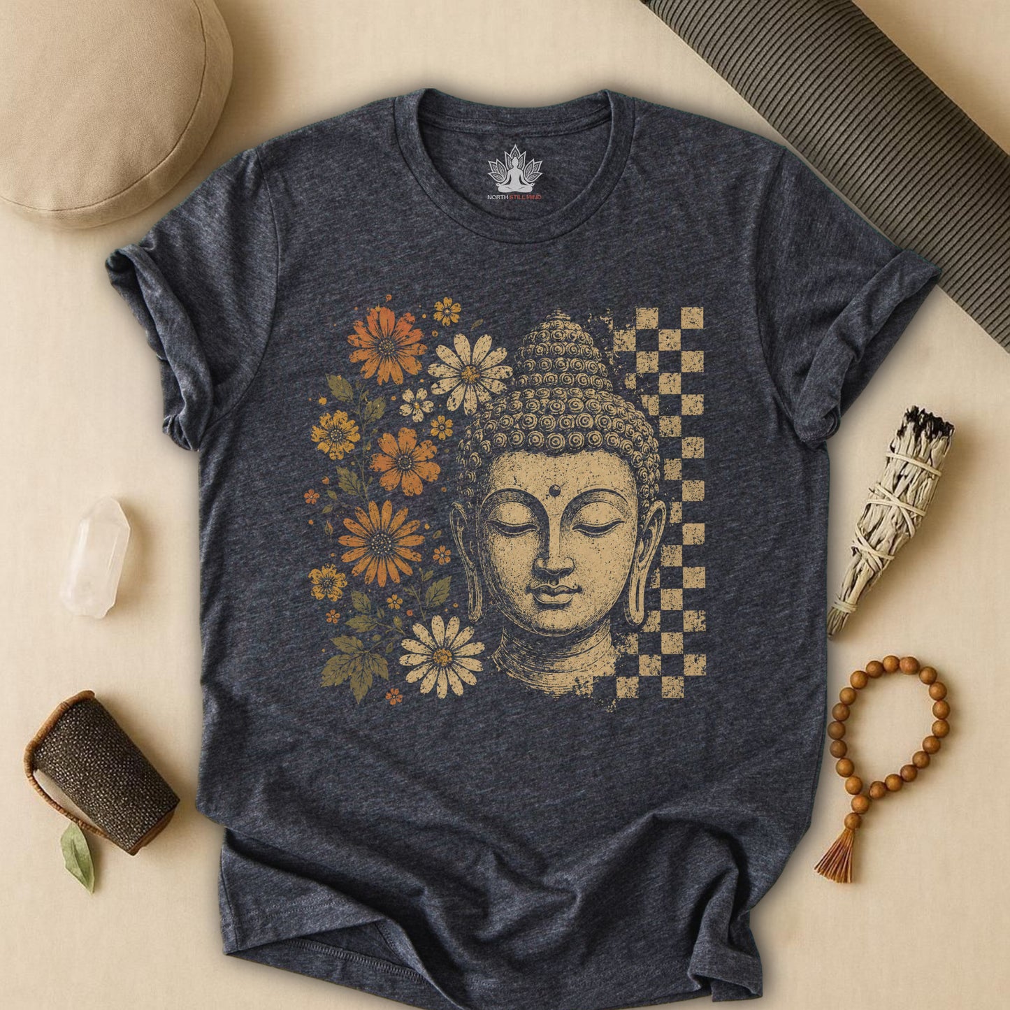 Retro Buddha & Flowers Tee