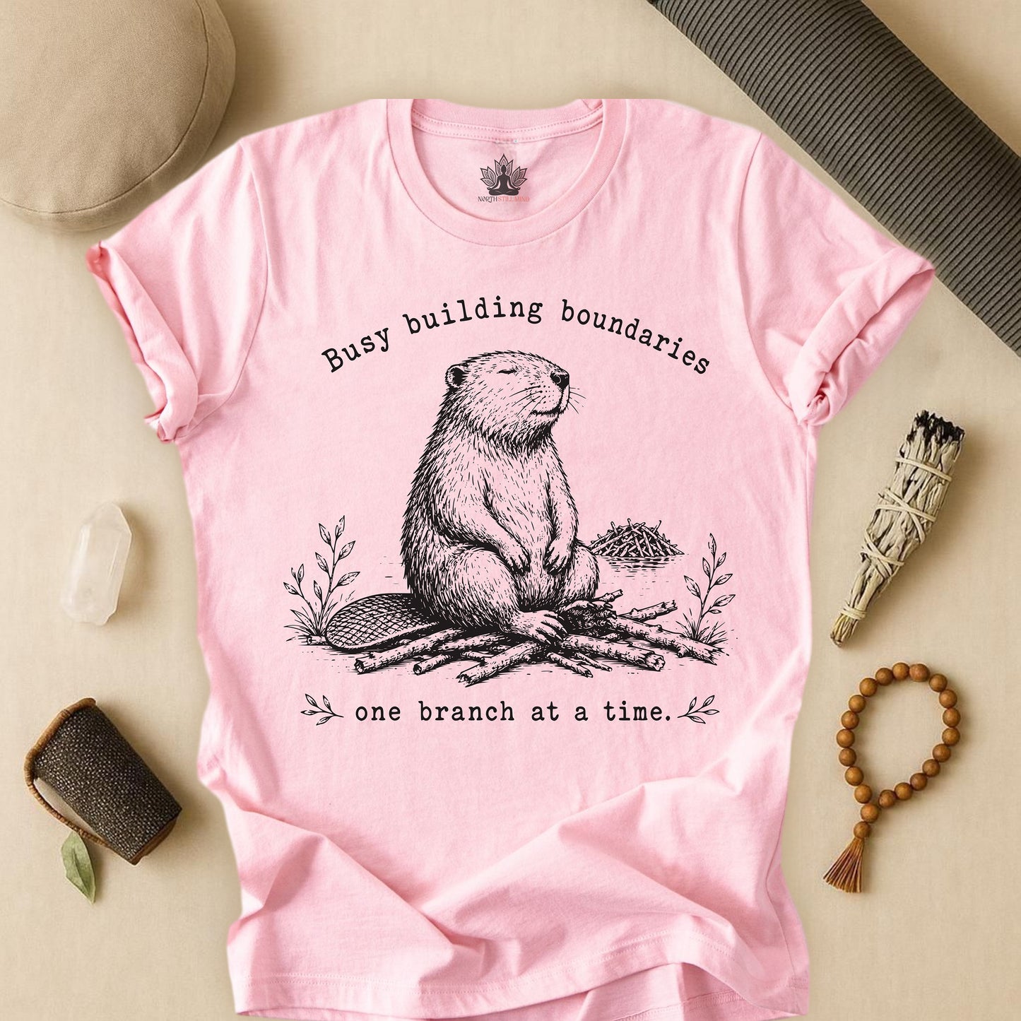 Busy Building Boundaries Beaver Tee