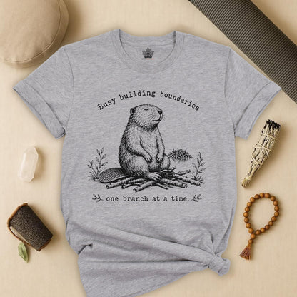 Busy Building Boundaries Beaver Tee