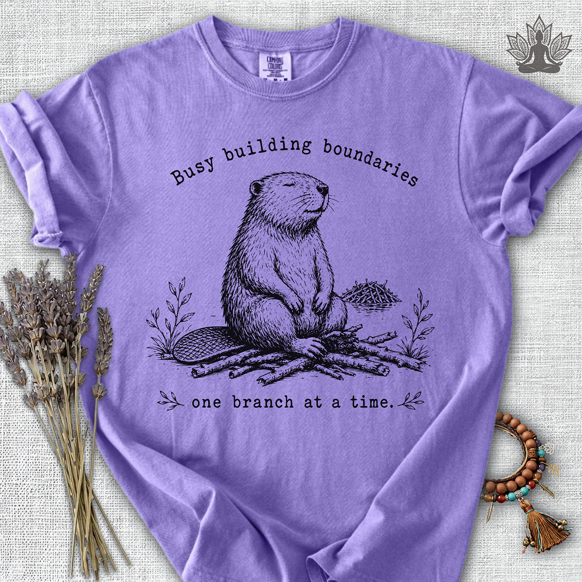 Busy Building Boundaries Beaver Comfort Colors® Tee