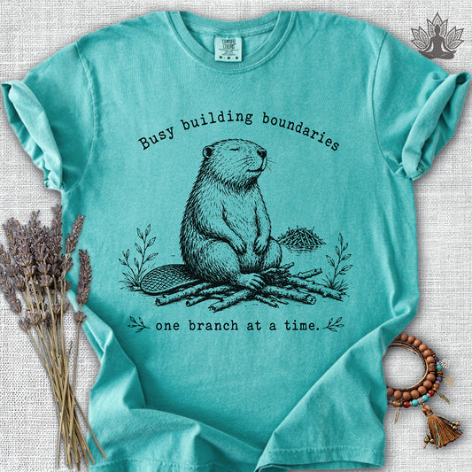Busy Building Boundaries Beaver Comfort Colors® Tee