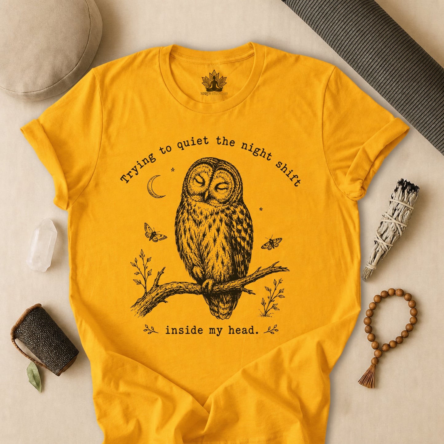 Trying To Quiet The Night Shift Owl Tee