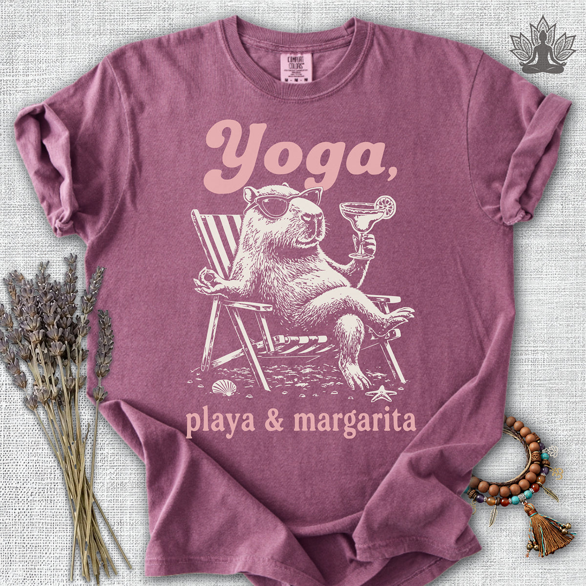 Capybara Yoga, Playa & Margarita Comfort Colors® Tee