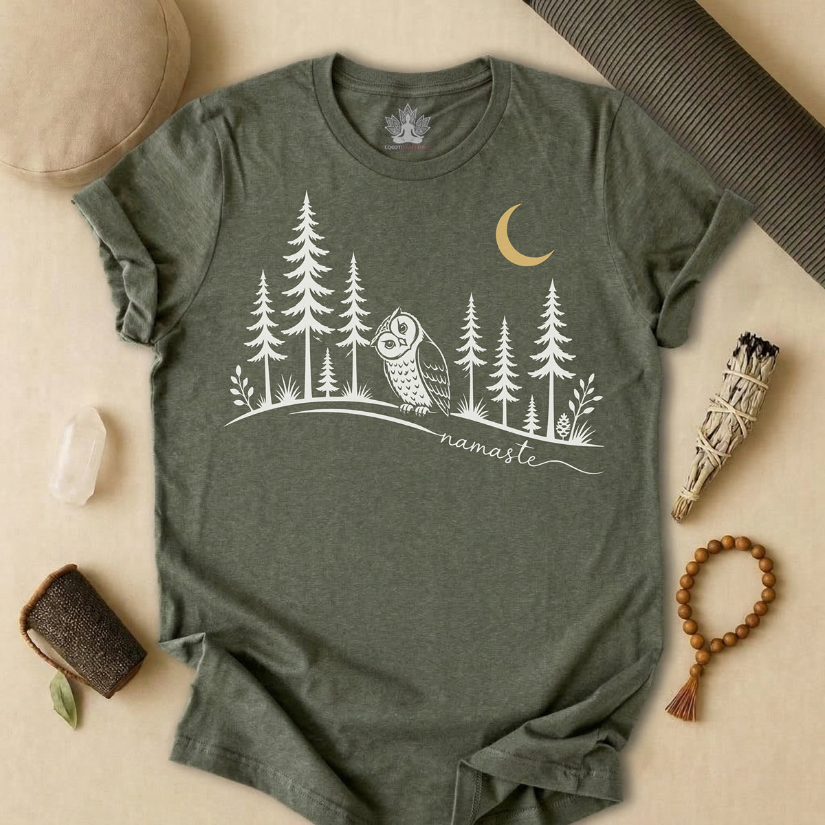 Namaste Forest Owl Tee