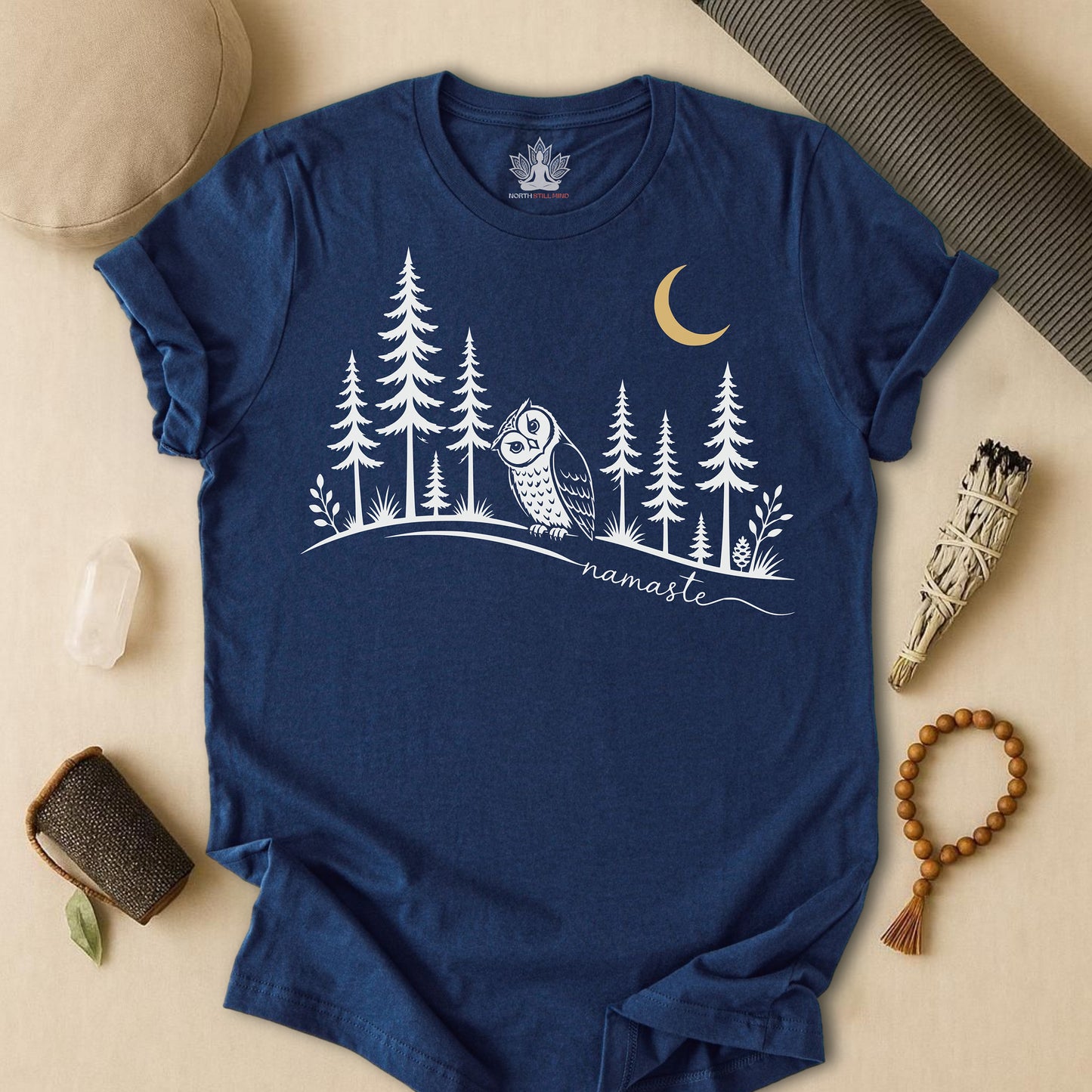 Namaste Forest Owl Tee