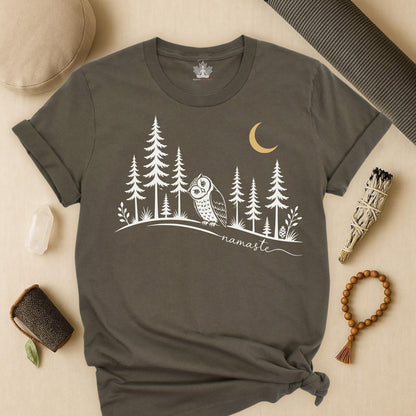 Namaste Forest Owl Tee