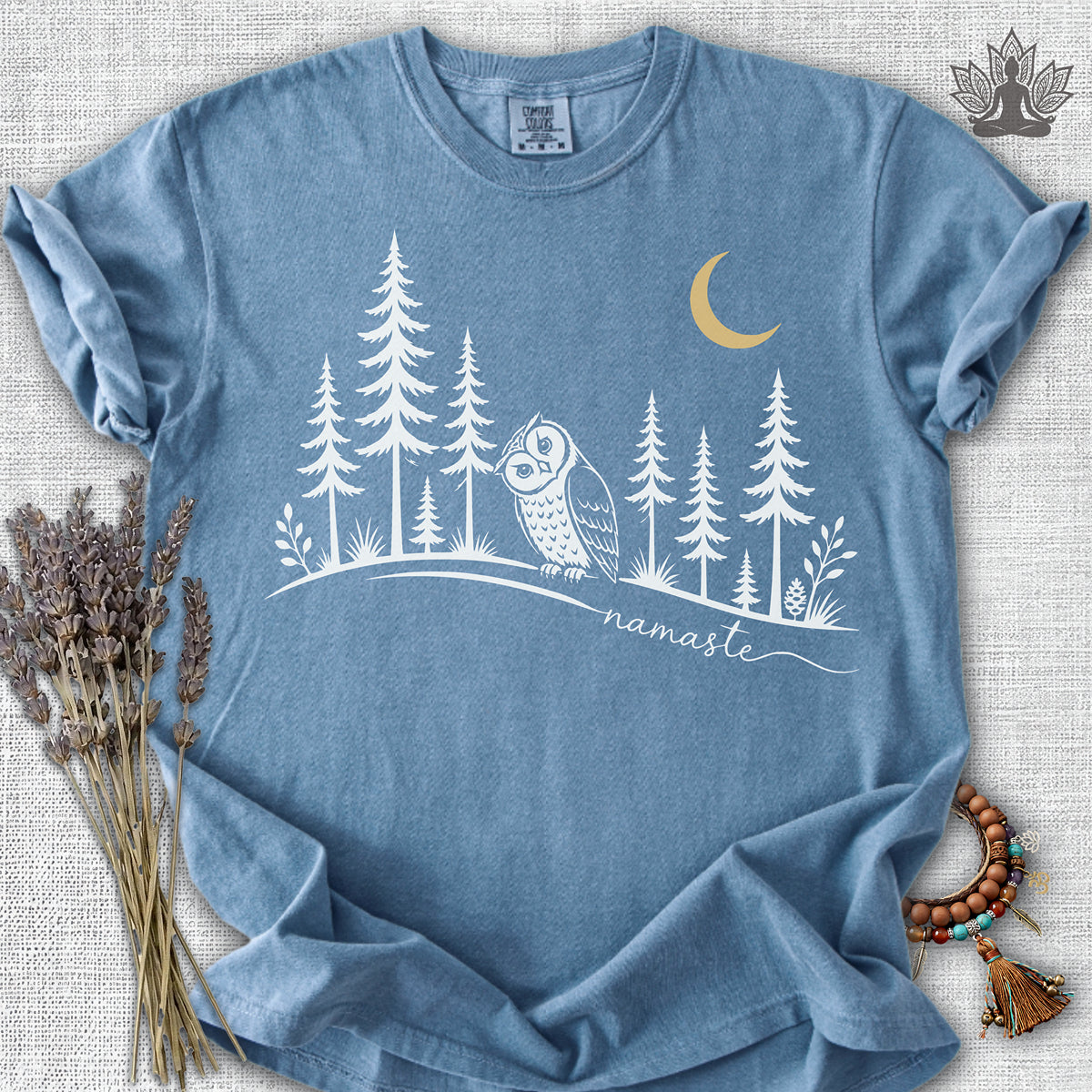 Namaste Forest Owl Comfort Colors® Tee