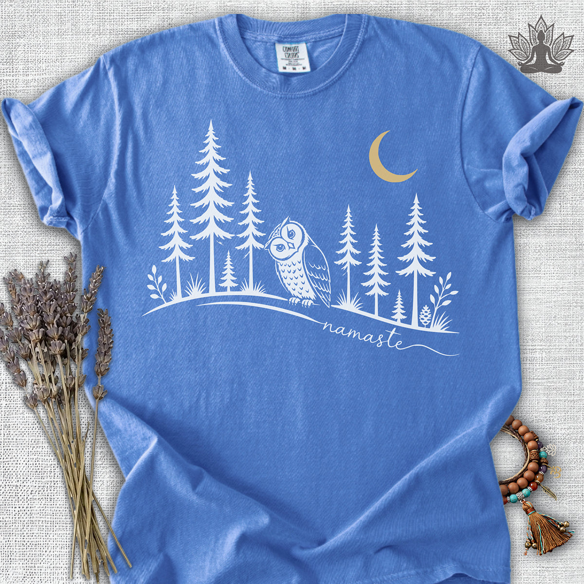 Namaste Forest Owl Comfort Colors® Tee