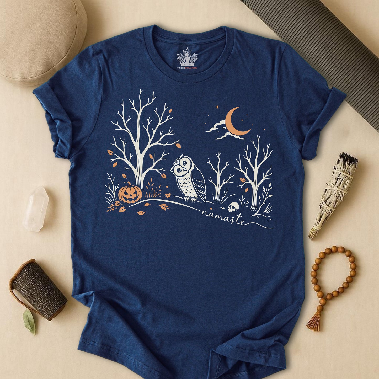 Namaste Forest Owl Halloween Edition Tee