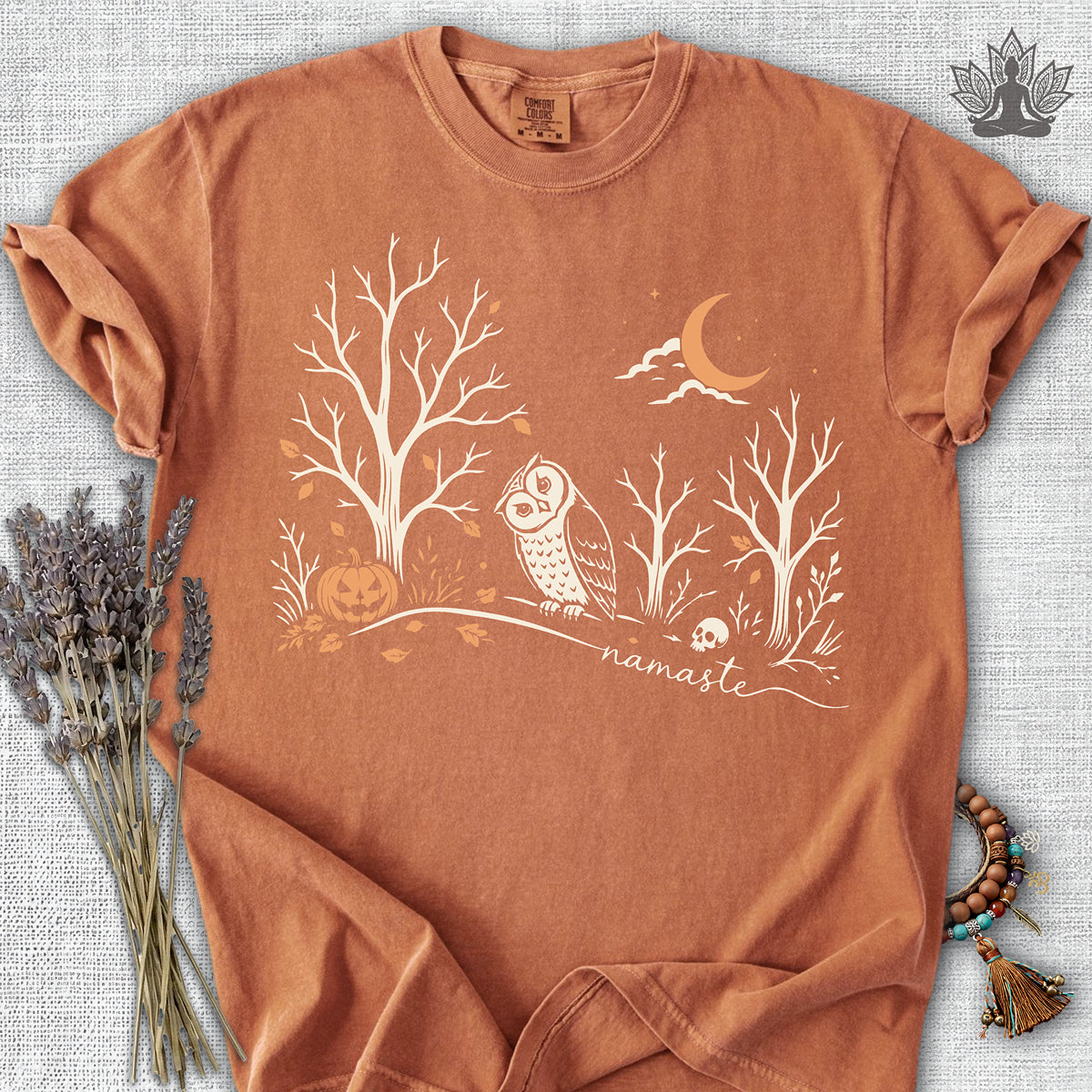 Namaste Forest Owl Halloween Edition Comfort Colors® Tee