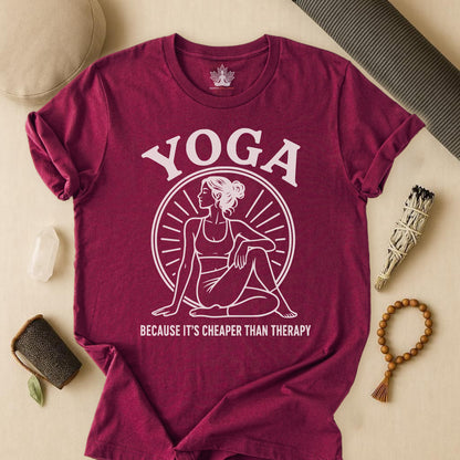 Yoga Because It's Cheaper Than Therapy Tee