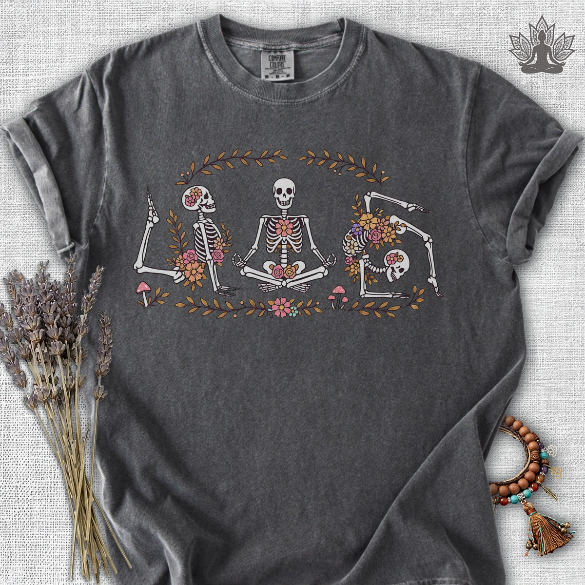 Floral Skeletons Meditation Comfort Colors® Tee