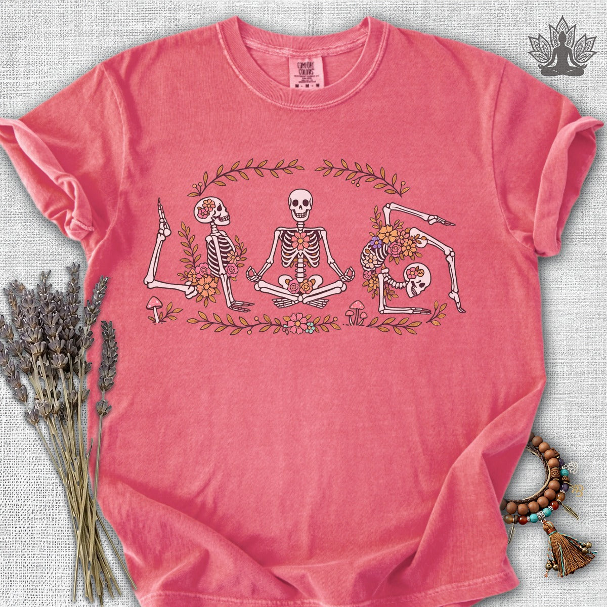 Floral Skeletons Meditation Comfort Colors® Tee
