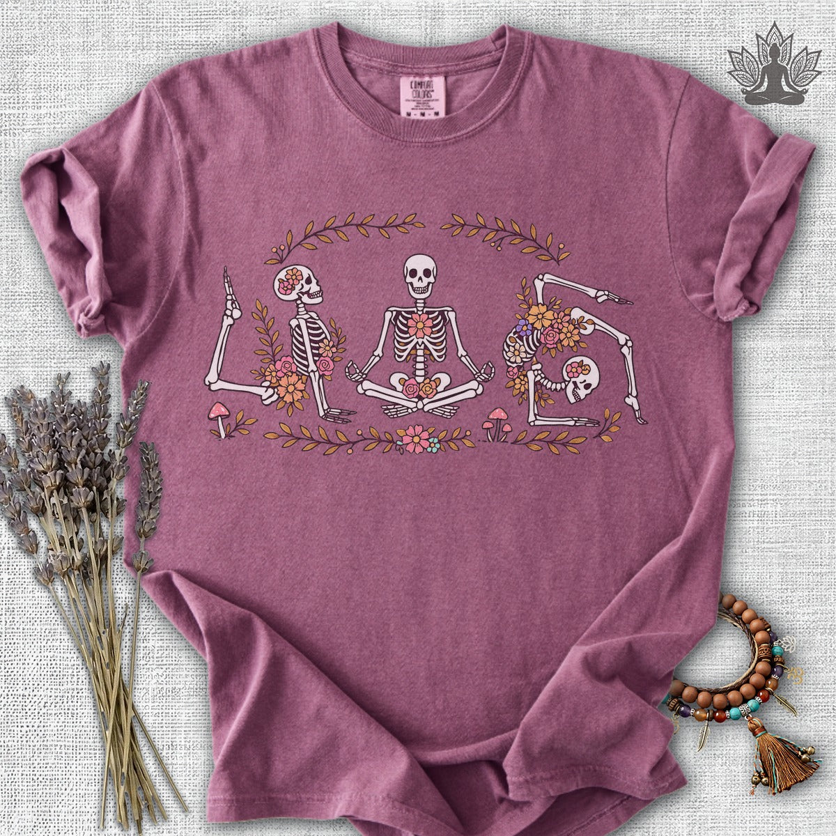 Floral Skeletons Meditation Comfort Colors® Tee