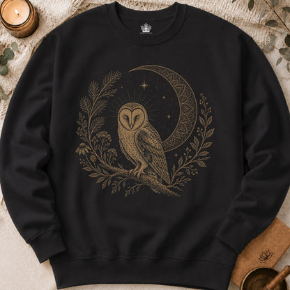 Barn Owl Mandala Moon Sweatshirt