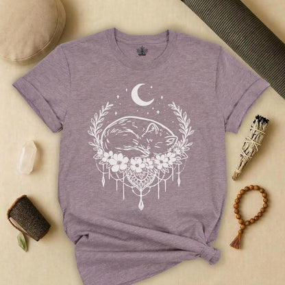 Sleeping Cat Under the Moon Tee